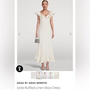 Agua by Agua Bendita Izote Ruffled Linen Maxi dress